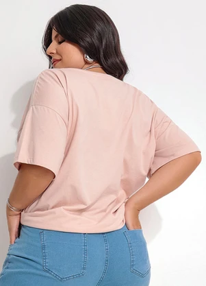 Fakini - T-Shirt em Malha Bege - FAKINI