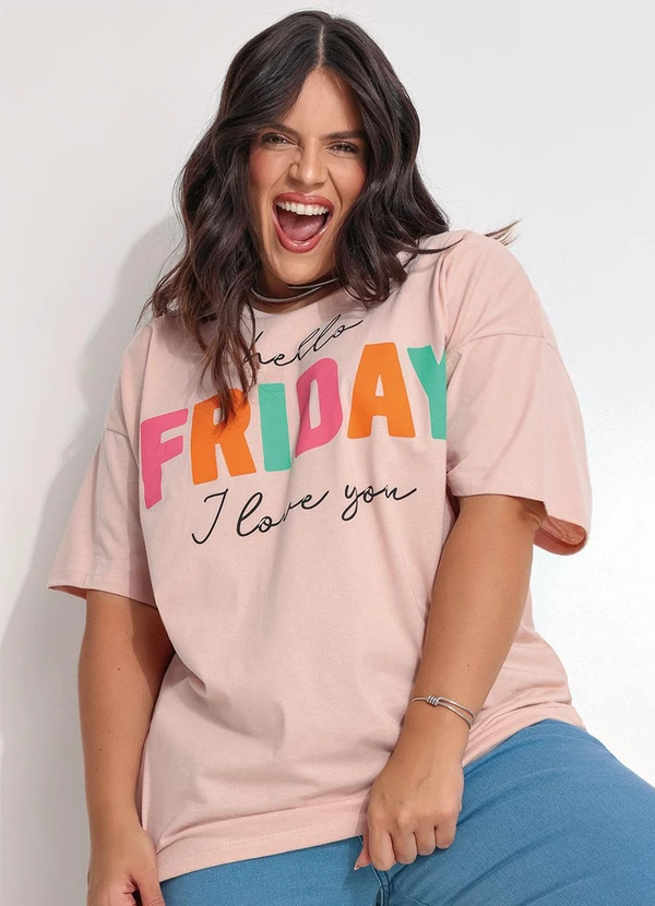 Fakini - T-Shirt em Malha Bege