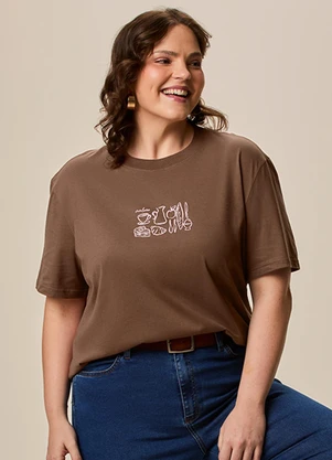 Malwee - Camiseta All Shapes And Sizes Plus Marrom - MALWEE