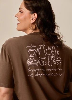 Malwee - Camiseta All Shapes And Sizes Plus Marrom - MALWEE