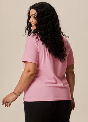 Malwee - Camiseta Ampla C'Est La Vie Plus Rosa - MALWEE