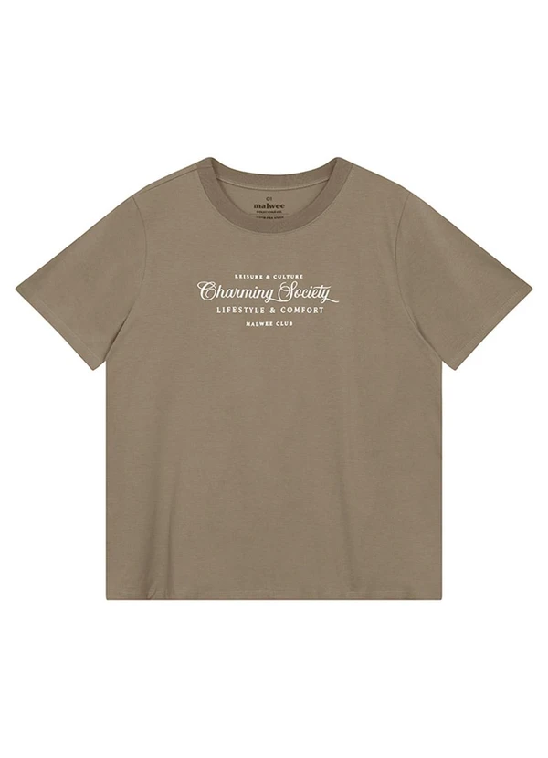 Malwee - Camiseta Ampla Charming Society Taupe