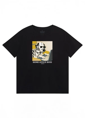 Malwee - Camiseta Ampla Home Office Boss Preto - MALWEE