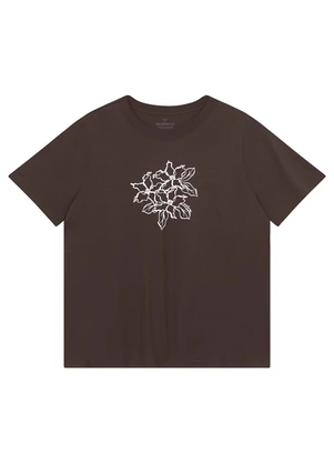 Malwee - Camiseta Ampla Lírios Café - MALWEE