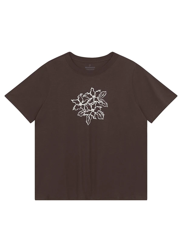 Malwee - Camiseta Ampla Lírios Café