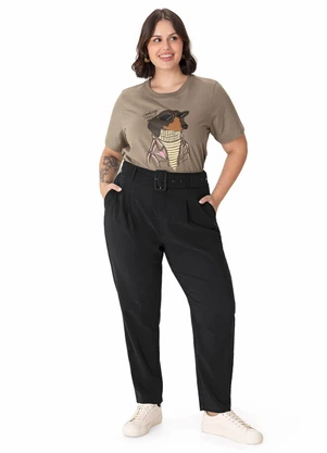 Malwee - Camiseta Ampla Looking Cool Plus Taupe - MALWEE