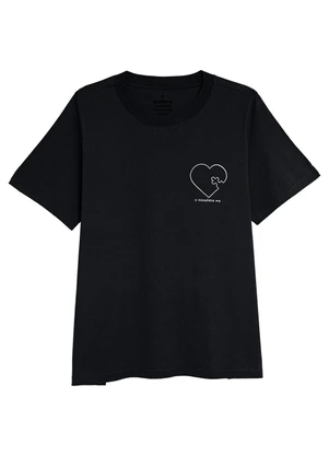 Malwee - Camiseta Ampla U Complee Me Plus Preto - MALWEE