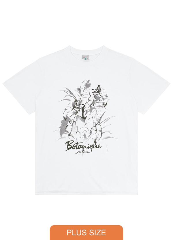 Malwee - Camiseta Branco Botanique em Malha