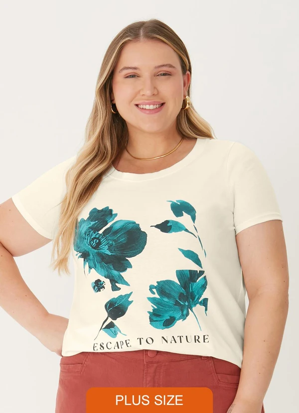 Malwee - Camiseta Feminina Nature Plus Off White