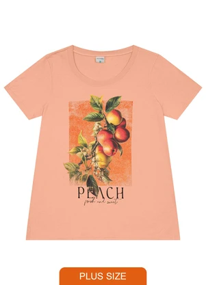 Malwee - Camiseta Feminina Peach Plus Pêssego - MALWEE
