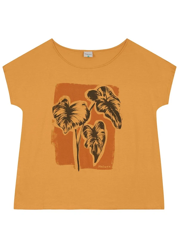 Malwee - Camiseta Folhagem Mullet Plus Amarelo Mostarda 3