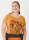 Malwee - Camiseta Fleur Mullet Plus Verde Menta - variação: Amarelo Mostarda