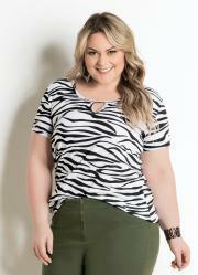 Blusa Animal Print Plus Size Marguerite