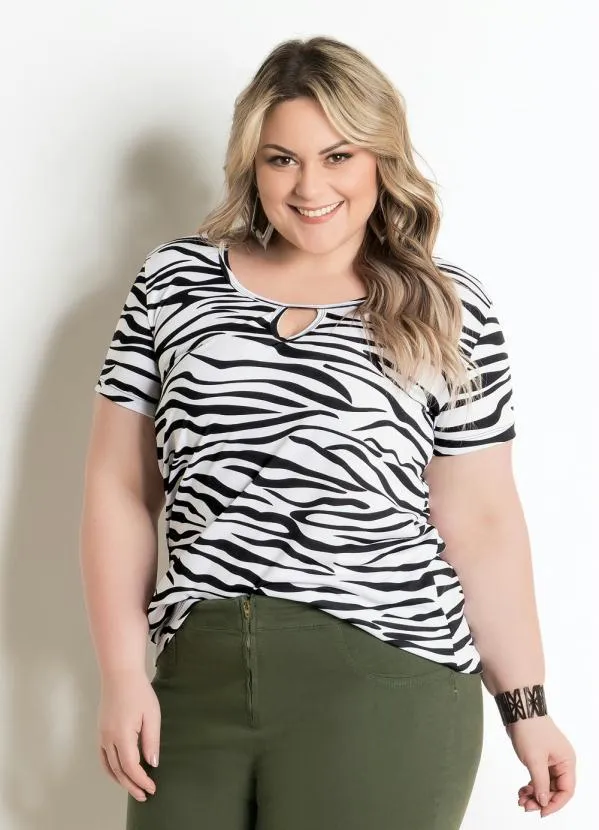 Marguerite - Blusa Animal Print Plus Size Marguerite