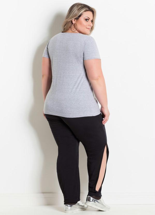 Marguerite - T-Shirt com Detalhe no Decote Mescla Marguerite 4