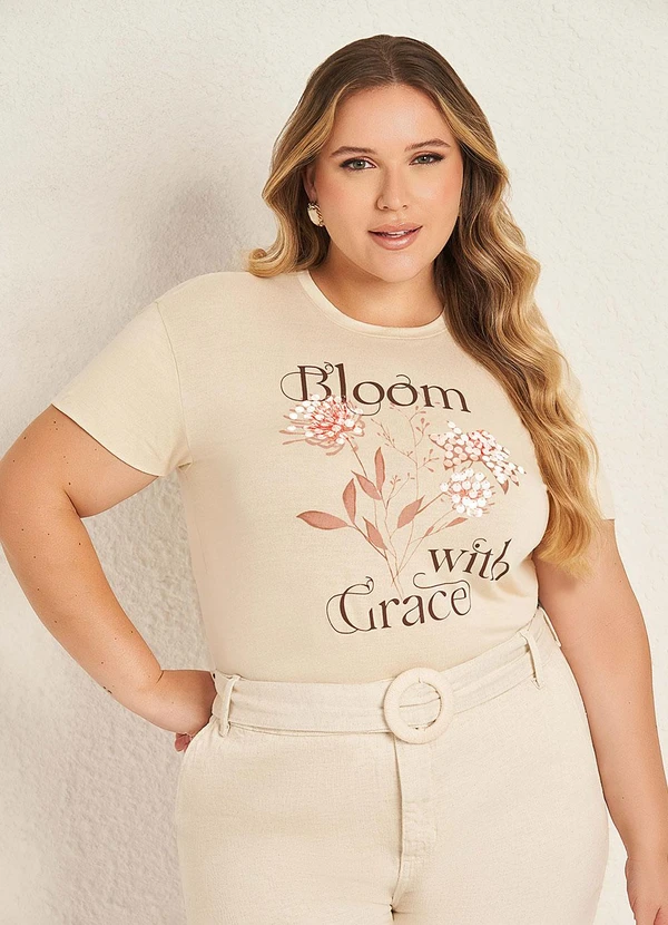 Lisamour - T-Shirt  Estampa Branco 3