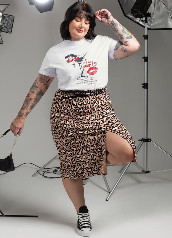 Cativa - T-Shirt Estampada com Corrosão Branco 2