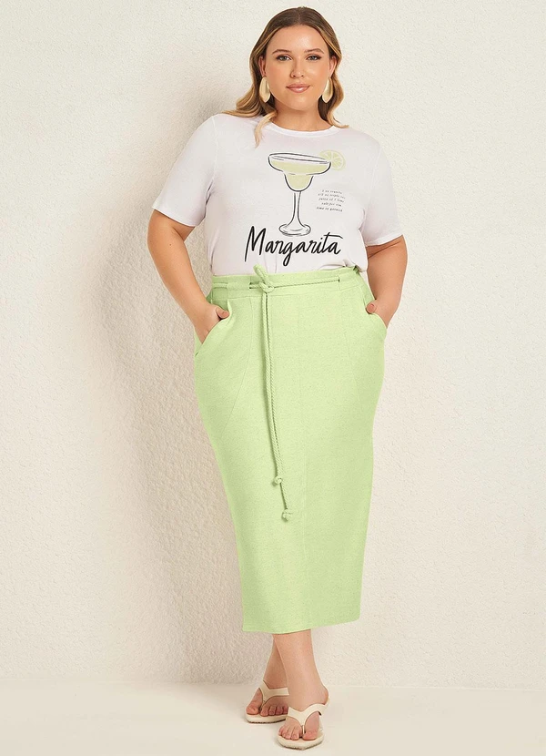 Lisamour - T-Shirt Estampada Moderna Branco 2