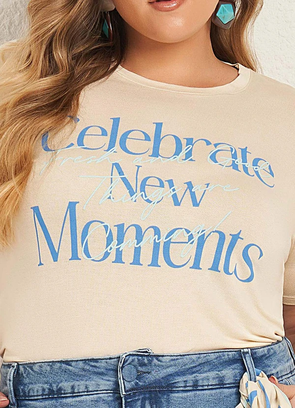 Lisamour - T-Shirt Estampada Moderna Branco 3