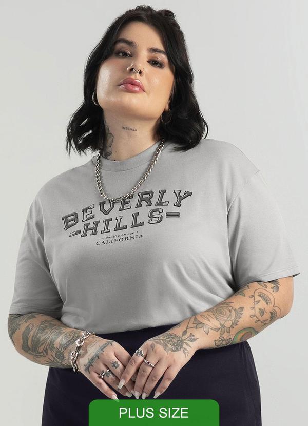 Cativa - T-Shirt Feminina Beverly Hills Cinza