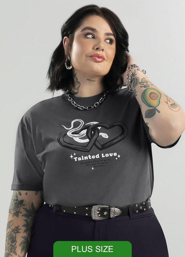 Cativa - T-Shirt Feminina Comfort Estampada Cinza 2