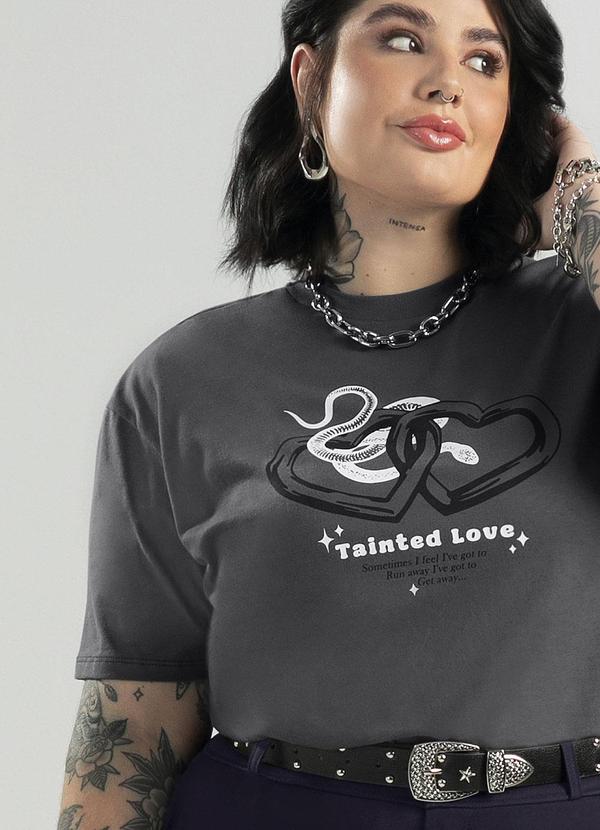 Cativa - T-Shirt Feminina Comfort Estampada Cinza 3