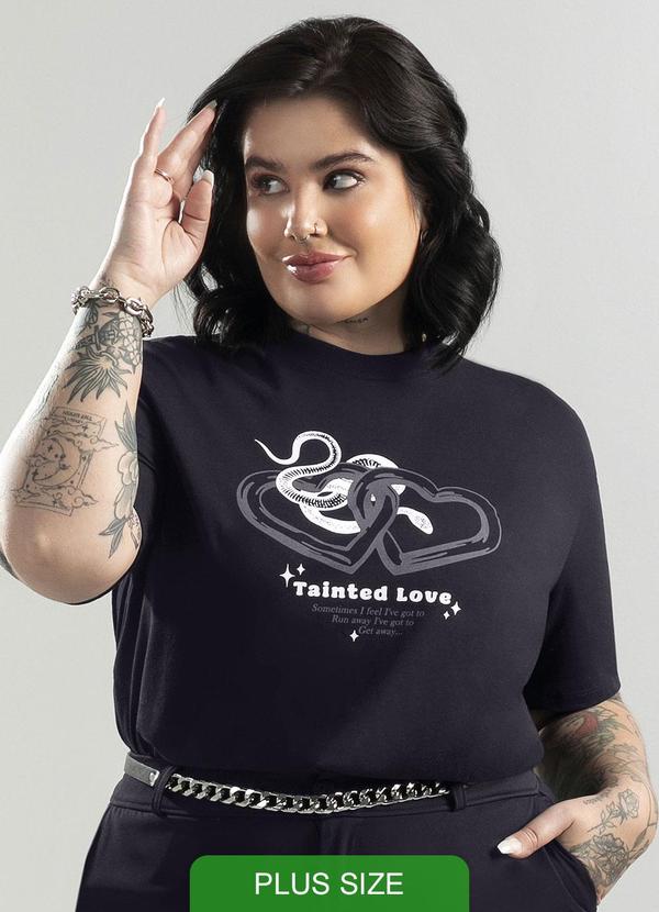 Cativa - T-Shirt Feminina Comfort Estampada Preto 2