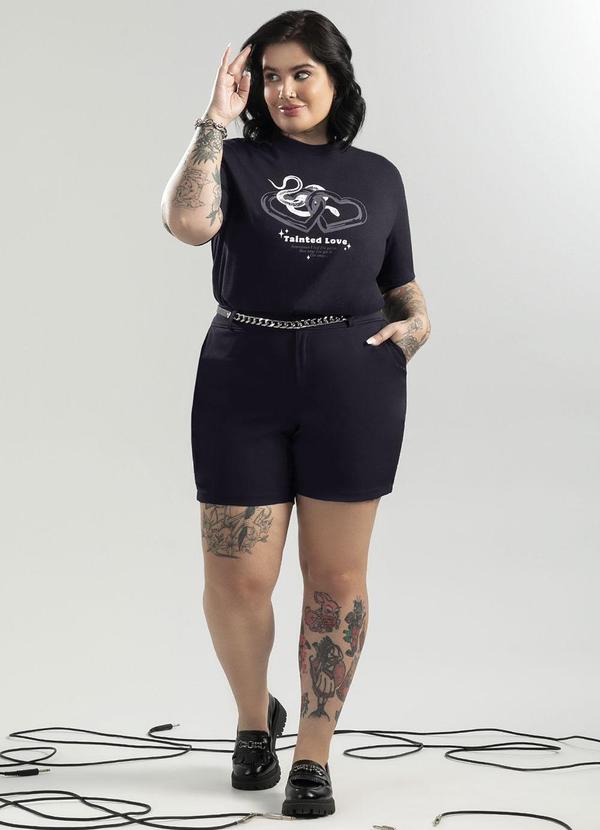 Cativa - T-Shirt Feminina Comfort Estampada Preto 1