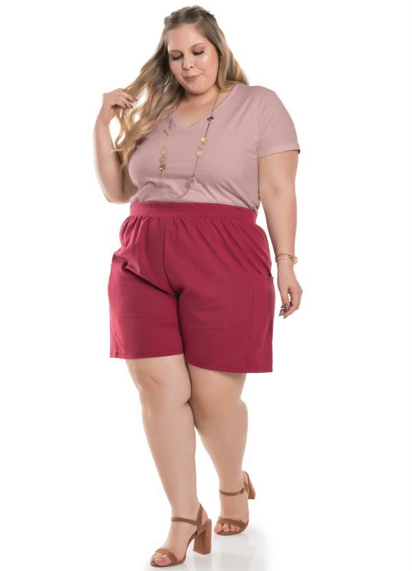 Miss Masy Plus - T-Shirt Feminina Plus Size Basica Rose 5
