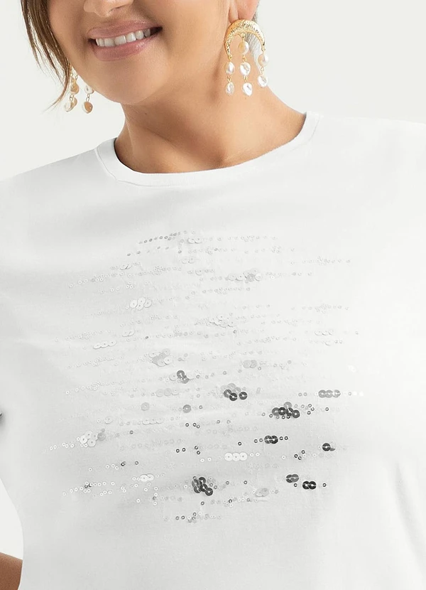 Cativa - T-Shirt Plus Size em Algodão Branco 1