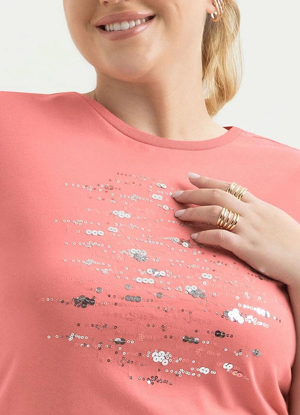 Cativa - T-Shirt Plus Size em Algodão Rosa 3