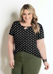 Blusa P�a Preta Plus Size Marguerite