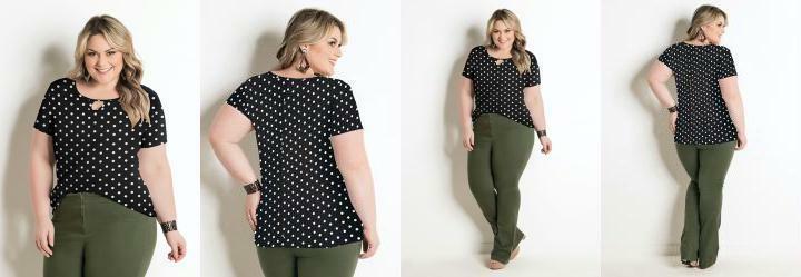 Blusa Pa Preta Plus Size Marguerite
