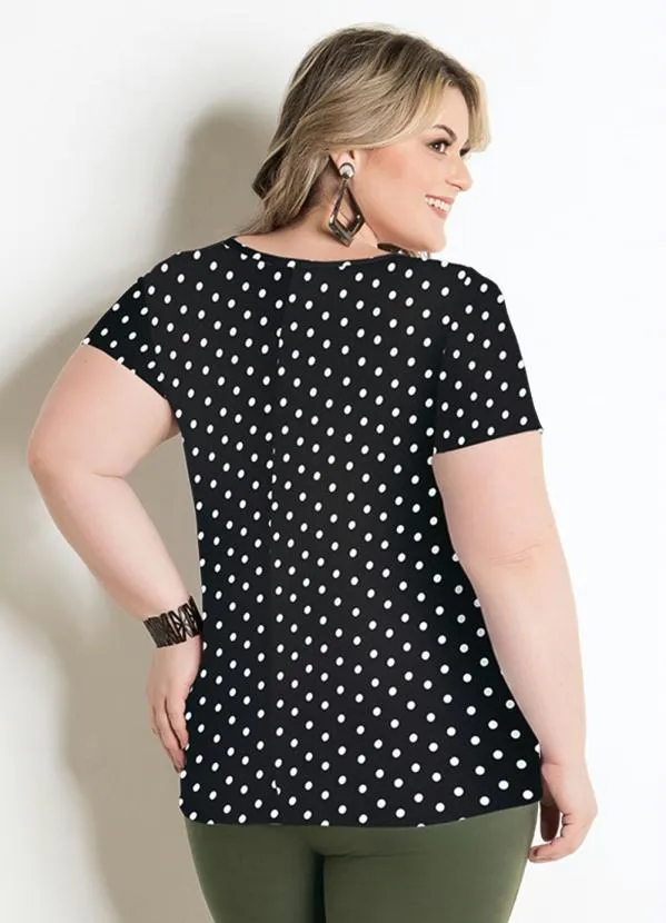 Marguerite - Blusa  Póa Preta Plus Size Marguerite 2