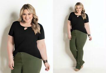 Blusa Preto Plus Size Marguerite