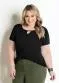 Marguerite - Blusa Onça Plus Size Marguerite - variação: Preto