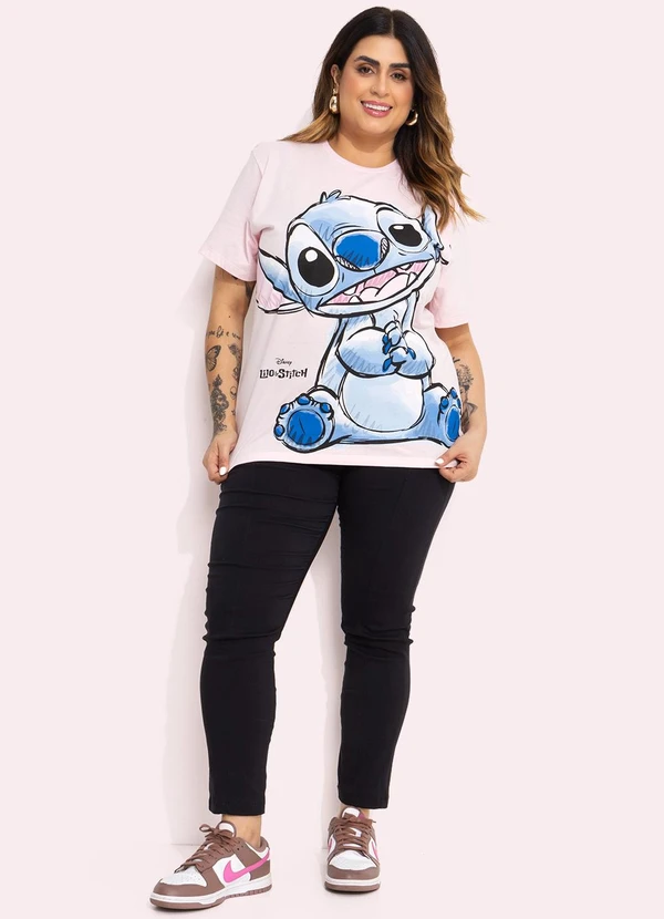 Disney - T-Shirt Rosa em Malha de Algodão Penteado 2