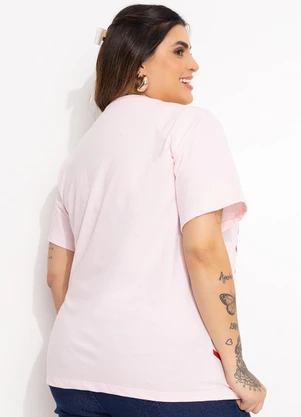 Disney - T-Shirt Rosa em Malha de Algodão Penteado - DISNEY