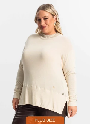 Secret Glam - Blusão Feminino Plus Size Bege - SECRET GLAM