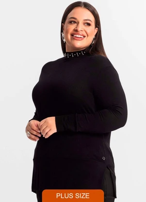 Secret Glam - Blusão Feminino Plus Size Preto - SECRET GLAM