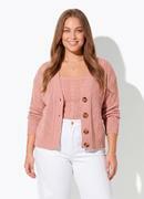 Casaco com Blusa Ros� em Tric�