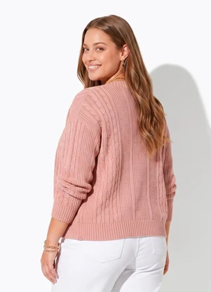 Marguerite - Casaco com Blusa Rosé em Tricô - MARGUERITE