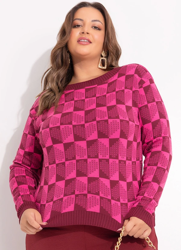 Marguerite - Casaco Corações em Tricô