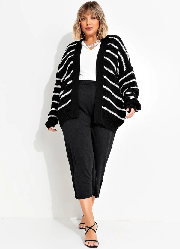 Marguerite - Casaco Listrado Preto e Branco em Tricô 3