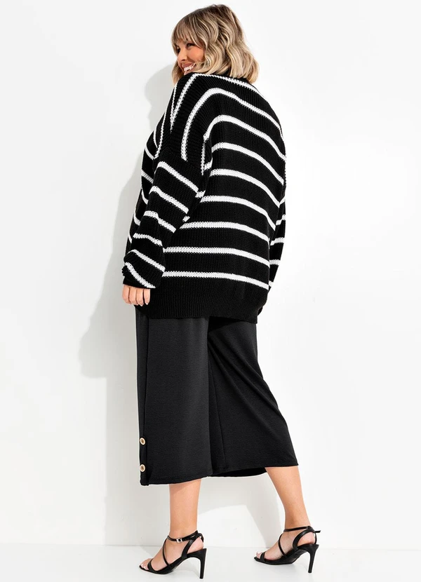 Marguerite - Casaco Listrado Preto e Branco em Tricô 2