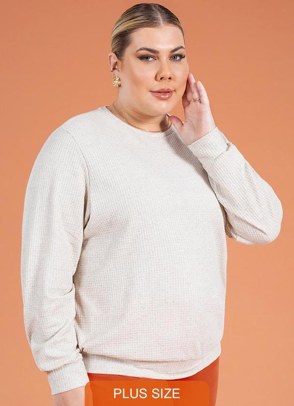 Cativa Plus Size - Tricô Feminino Adulto Plus Size Bege