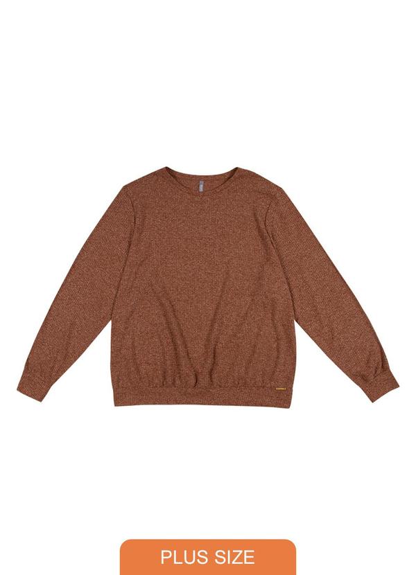 Cativa Plus Size - Tricô  Feminino Adulto Plus Size Marrom