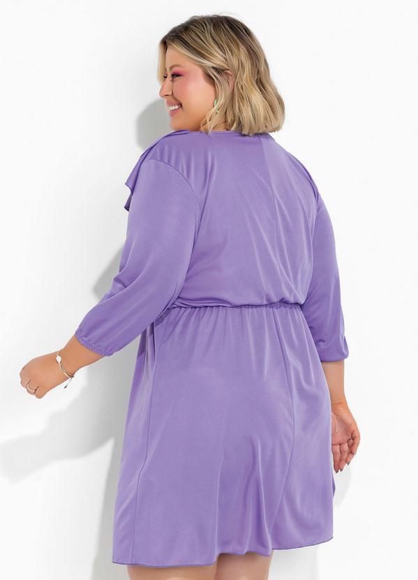 Outlet - Vestido Roxo com Babado Plus Size 3