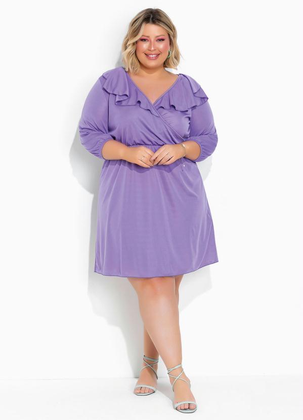 Outlet - Vestido Roxo com Babado Plus Size 6
