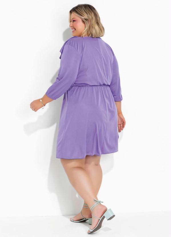 Outlet - Vestido Roxo com Babado Plus Size 7